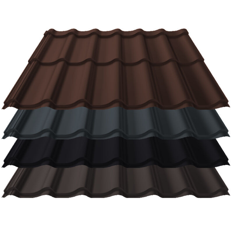 Pfannenblech Kingas Eco+ aus Stahl von Blachotrapez GmbH mit einer Modullänge von 350 mm und 35 µm Mattpolyester-Beschichtung - Bild 1