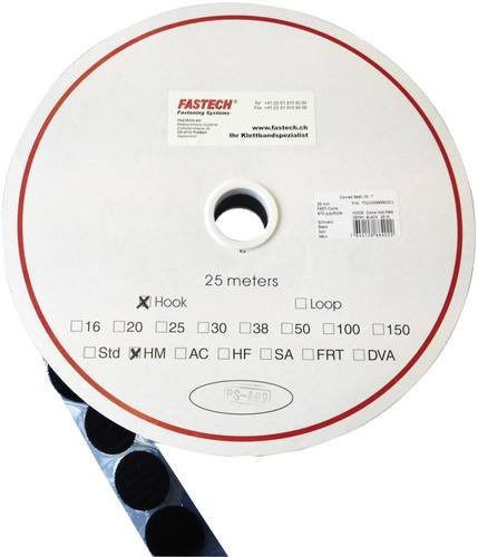 FASTECH Klettpunkt zum Aufkleben Hotmelt Haftteil Durchmesser: 20 mm, Farbe: Schwarz, 227 Klebepunkte, 5 m - Bild 1