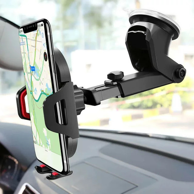 Universalauto 360 Grad drehbare Handyhalterung mit Saugnapf und einziehbarem Arm in Schwarz für iPhone 13, 12 Pro Max und Xiaomi - Bild 1