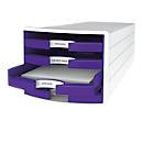 HAN Schubladenbox Impuls 2.0 Dokumentenbox mit 4 Schubladen im Format A4, stapelbar, weiß/lila - Bild 2