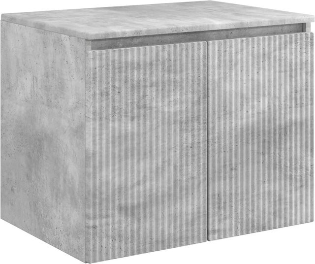 vidaXL Wandmontierter Badezimmerschrank in Betongrau, Modernes Design mit Scharniertüren, B: 62,5 cm, T: 44,5 cm, H: 50 cm - Bild 1