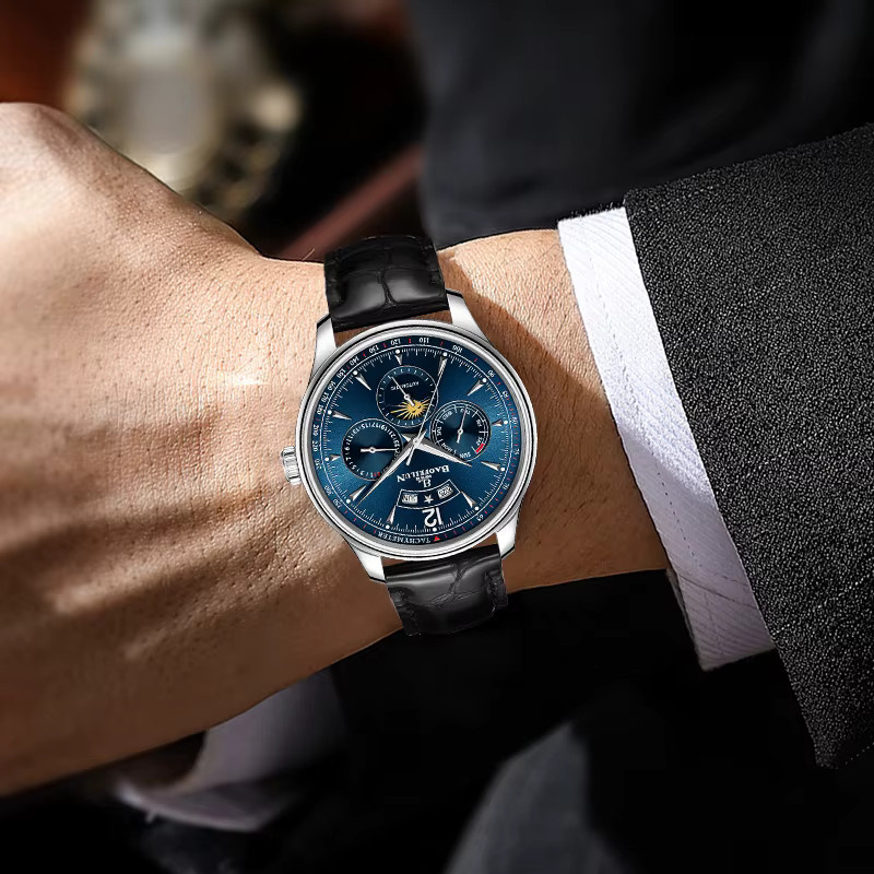 BAOFEILUN Armbanduhr Automatik, Edelstahl, Blau, Herren - Bild 3