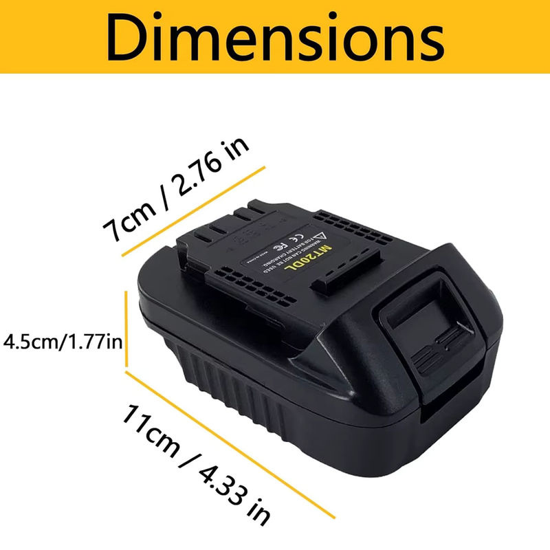 MT20DL Akku-Adapter in Schwarz, kompatibel mit Makita 18-V-Lithium-Akkus für den Einsatz in Dewalt 18-V-20-V-Lithium-Geräten - Bild 4