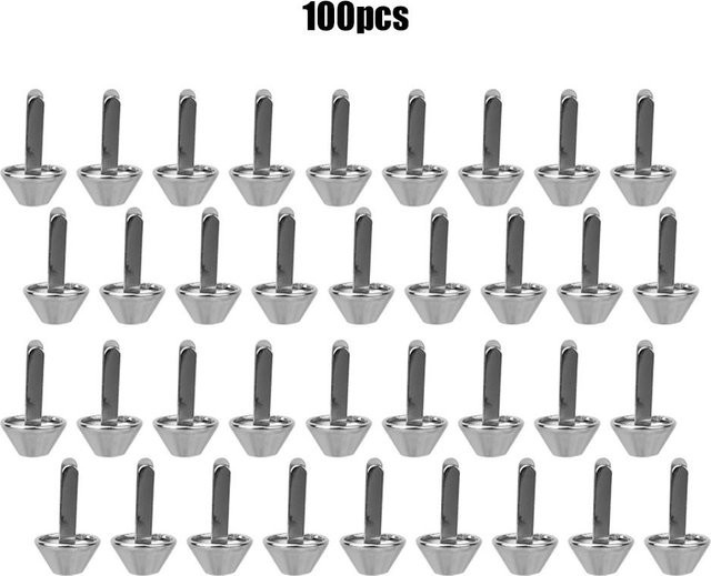 Igeteck 100 Stück Flache Standfüße aus Eisen in Silber für Lederhandwerk und Handtaschen DIY Zubehör - Bild 1