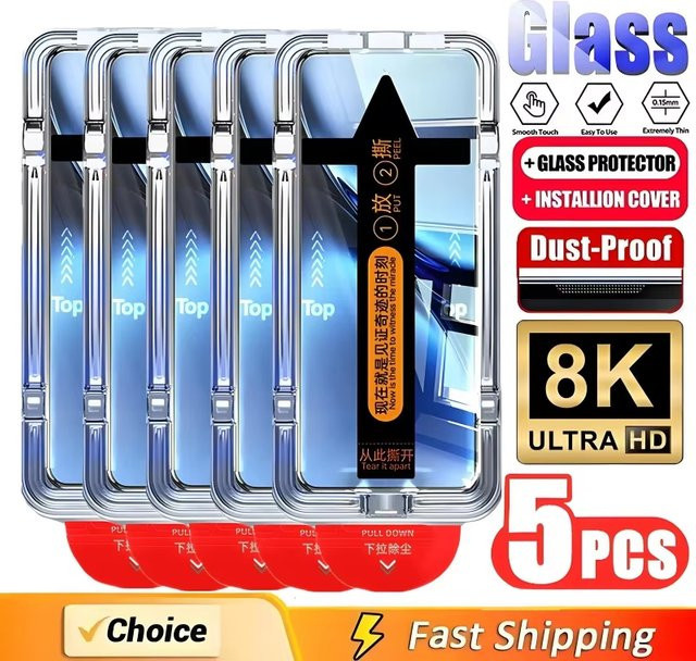 Sichtschutz-Displayschutzfolie mit oleophober Beschichtung für Apple iPhone 18 17 16 15 14 13 12 11 Pro Max Mini in Transparent für eine staubfreie Installation - Bild 1