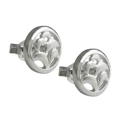 Colfem Ohrstecker 925 Silber, innen matt, Rand glänzend, Unisex - Bild 1
