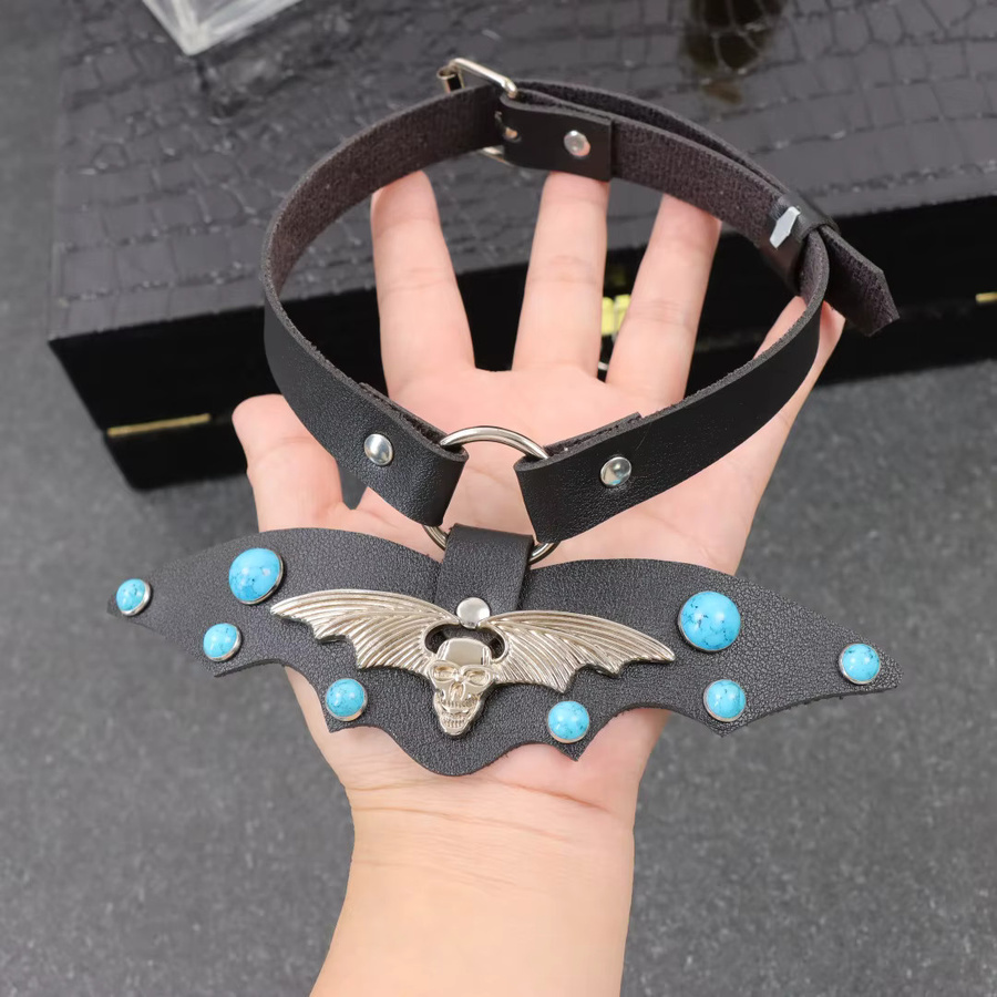 UYEE Halskette, PU Leder, Gothic, Schwarz, Damen - Bild 2