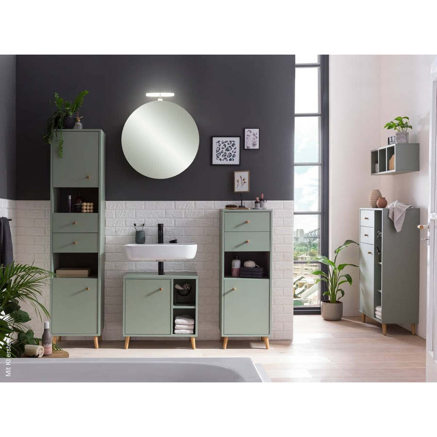 SCHILDMEYER Spiegelschrank Bjarne in Grün mit LED-Beleuchtung und Glasfront, B/H/T: 65 x 68,3 x 16 cm - Bild 2