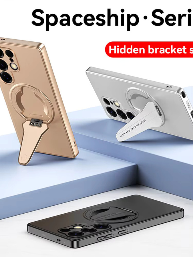 Magnetische MagSafe Handyhülle mit verstecktem Klappständer für Samsung Galaxy S25 Ultra, S25 Plus und S25, kabelloses Laden, erhältlich in Schwarz, Weiß und Silber - Bild 6
