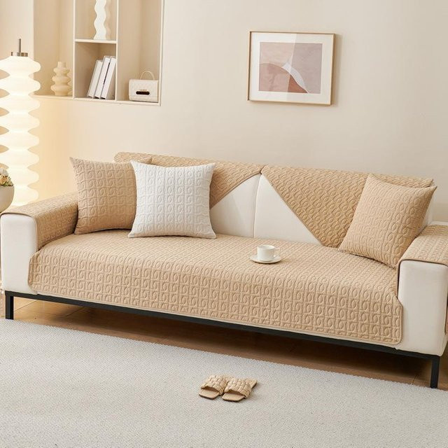 Super Six Sofakissen aus Baumwolle im koreanischen Stil, Beige, B/T: 70 x 70 cm - Bild 1