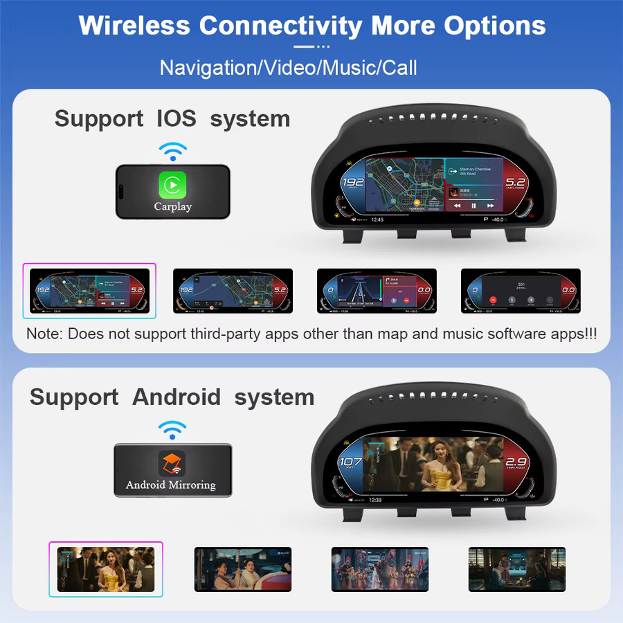 AUTOTOP 11 Zoll Digitales Instrumentenpanel mit Linux und Wireless Carplay für BMW Z4 E89 2009-2016, Schwarz - Bild 3