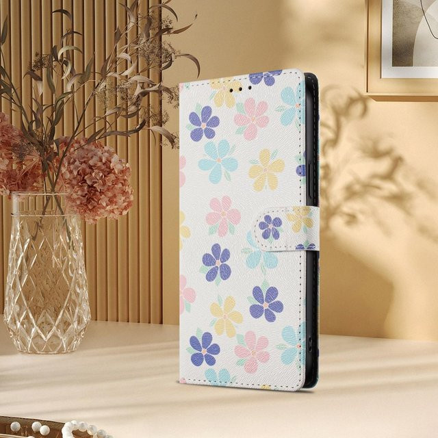 Leder Klapphülle mit Schmetterlingsblumen-Design für Samsung Galaxy S25 S24 S23 S22 S21 S20 Ultra FE Plus Edge in Multicolour mit Geldbörsenfunktion - Bild 1