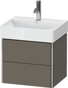 Duravit Waschtischunterschrank Compact XSquare mit 2 Schubladen, wandhängend, Grau matt, B: 48,4 cm, T: 39 cm, H: 39,7 cm - Bild 1