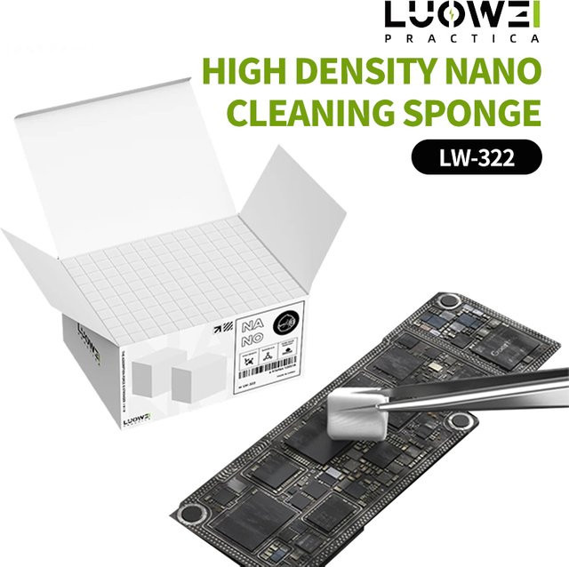 LUOWEI LW-322 Nano-Reinigungsschwamm in Weiß für Handy-Bildschirme, PCB und Motherboards - Bild 1