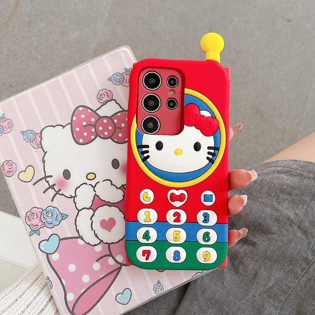 INS-Style Hello Kitty Handyhülle im Cartoon-Design für Samsung Galaxy S26 S25 S24 S23 S22 S21 Ultra Plus FE A16 A57 A54 A15 in Multicolour - Bild 1