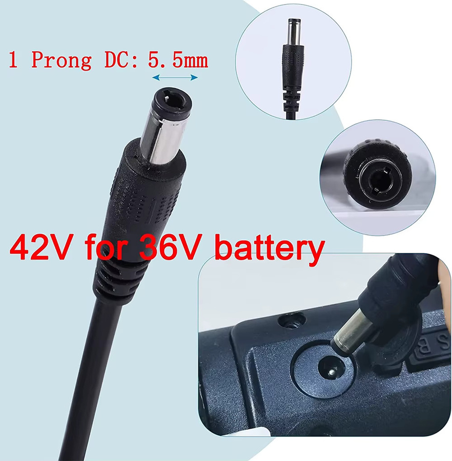 Hiboy 42V 2A Ladegerät für 36V Akkus, kompatibel mit Hiboy S2, S2 Lite, S2 Pro, KS4, KS4 Pro und Nex Max, Schwarz - Bild 2