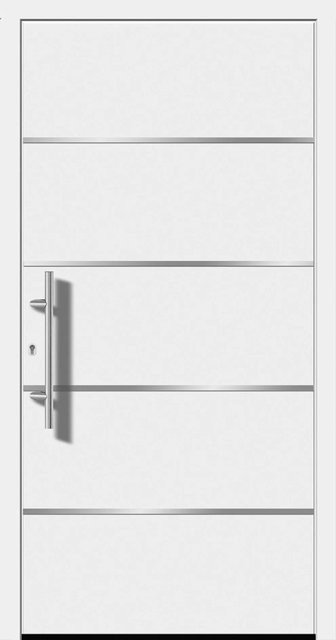 Aluminium-Haustür Splendoor Moderno in Weiß, Anschlag Links, B: 110 cm, H: 210 cm - Bild 1