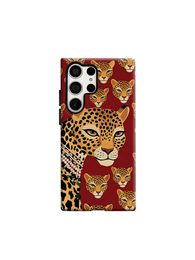 Stoßfeste doppelschichtige Handyhülle mit Jaguar-Motiv in Rot für Samsung Galaxy S26 S25 S24 S23 Ultra Plus - Bild 6