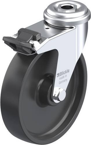 Blickle Lenkrolle LRA-POA 102G-FI mit Feststeller, Rad-Durchmesser: 100 mm, Tragfähigkeit: 70 kg, Farbe: Schwarz, Material: Stahl und Kunststoff, verzinkt - Bild 1