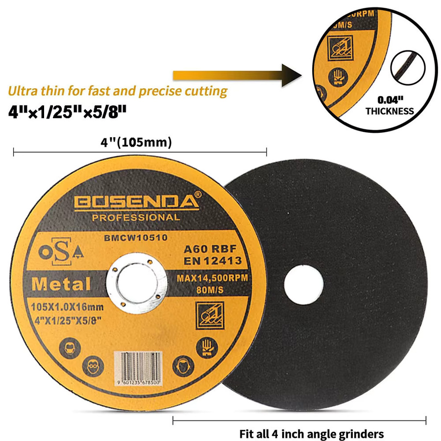 SI FANG Metall Trennscheibe 105 mm für Edelstahl und Eisen mit Winkelschleifer und Kreissäge - Bild 2
