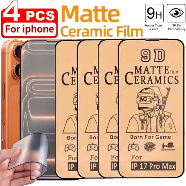 Amour Brave 4er Pack Matte Keramik-Displayschutzfolie für iPhone 17 16 15 14 13 12 11 Pro Max und iPhone 17e 16e Air - Bild 1