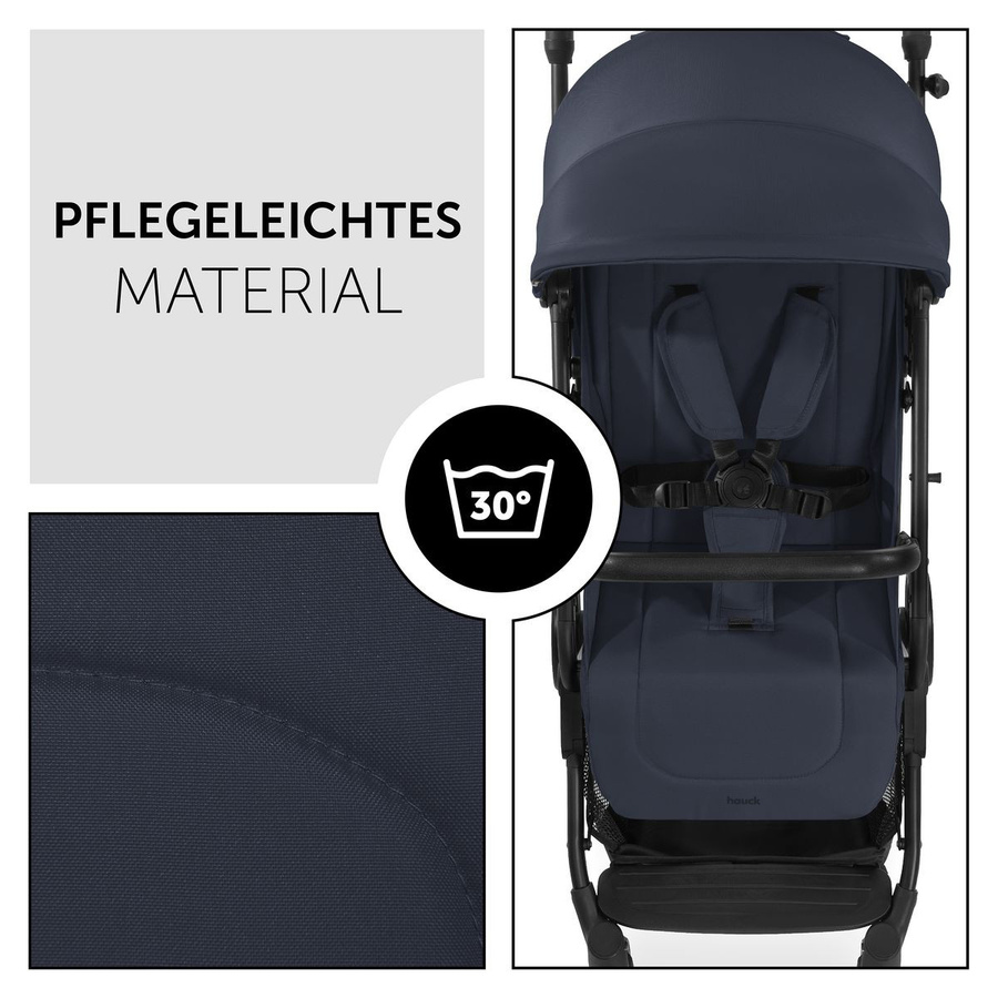 Hauck Reisebuggy und Sportwagen Travel N Care mit Buggy-Lenkrad in Navy Blue, faltbar mit Schwenkrädern und Federung - Bild 7