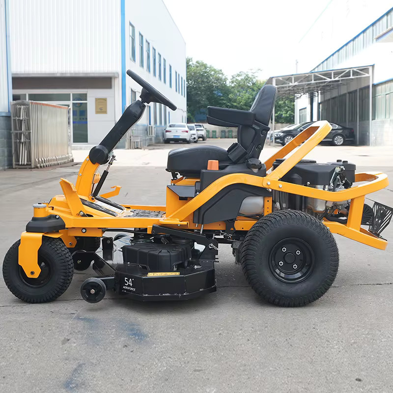 SAAO Nullwendekreis-Aufsitzrasenmäher mit 48-Zoll-Mähwerk und Benzinmotor in Orange und Gelb - Bild 4