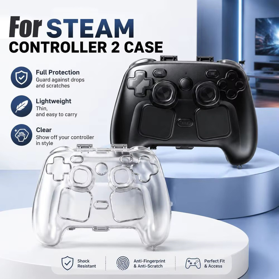 Transparente schwarze Schutzhülle für Steam Controller 2 mit Anti-Drop-Funktion - Bild 3