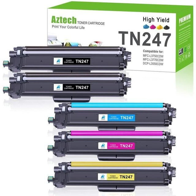 Aztech Tonerkartuschen Set Kompatibel für Brother TN243 CMYK, geeignet für Brother MFC-L3750CDW, DCP-L3550CDW, MFC-L3770CDW, HL-L3270CDW und HL-L3210CW - Bild 1