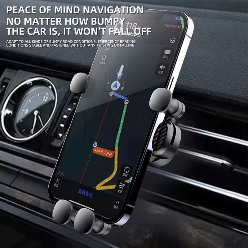 Universeller Schwerkraft-Autohalter für das Handy zur Lüftungsdüsen-Befestigung in Schwarz mit GPS-Unterstützung - Bild 4