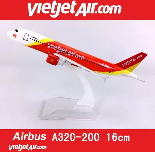ZOCO Flugzeugmodell A320 Vietjet Airlines, 1:400, Metall, mit Halterung - Bild 1