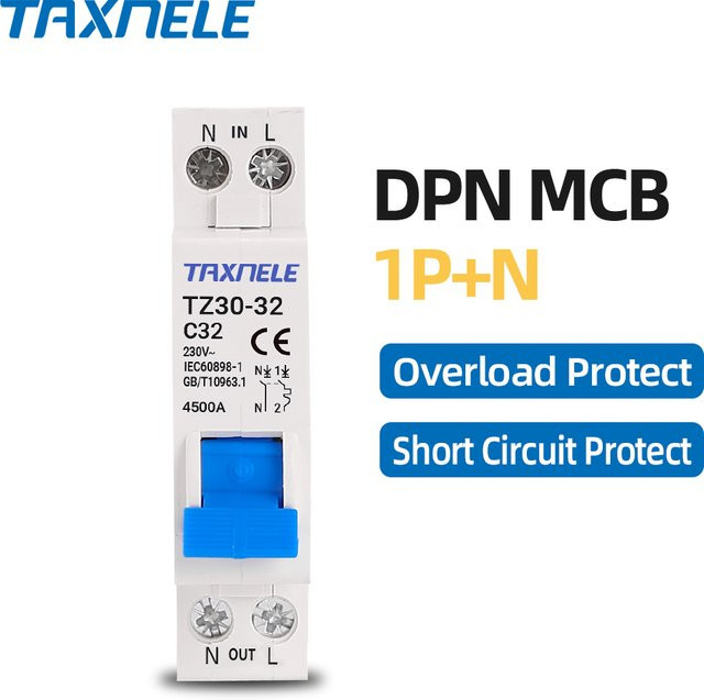 APNEU TZ30-32 DPN 1P+N Mini-Leistungsschalter MCB für die DIN-Schienenmontage in Weiß - Bild 1