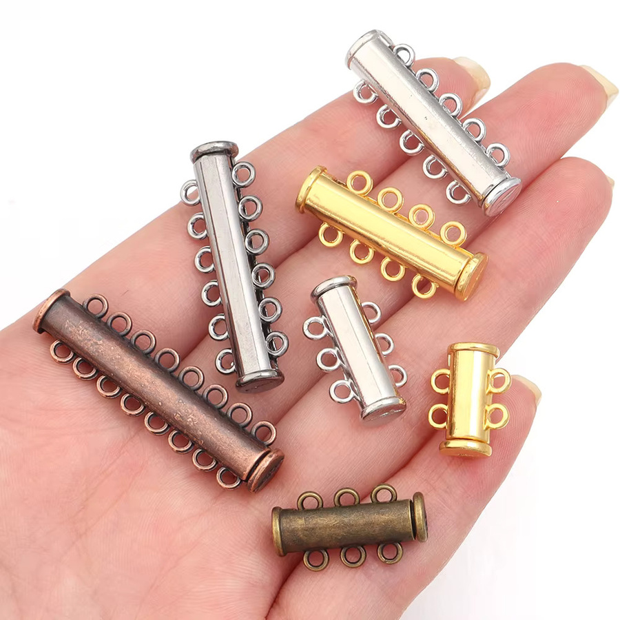 5 Stück magnetische Verschlüsse, Schiebebuhren, vergoldet - Bild 2
