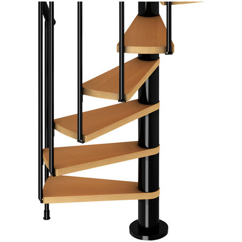 Dolle Spindeltreppe Calgary aus Buchenfurnier mit Geländer in Anthrazit, Durchmesser: 120 cm - Bild 6