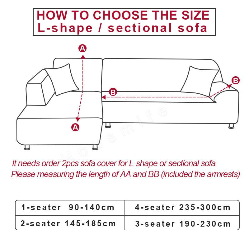 Housmife Stretch-Sofabezug für L-förmige Chaiselongue-Ecksofas mit Blumenmuster in Beige, Breite: 90-140 cm - Bild 1