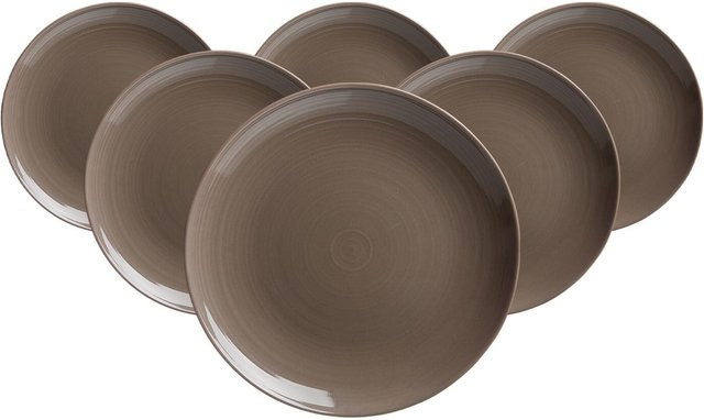 Ritzenhoff & Breker Dessertteller Suomi aus Porzellan, 6er Set, Beige/Braun, Durchmesser: 20 cm - Bild 1