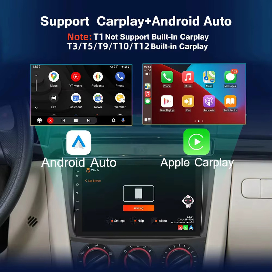 Icreative Android Multimedia Player für Ford Focus 2 3 Mk2 Mk3 2004-2011 mit Wireless Carplay, GPS und Bluetooth, 2din Stereo Autoradio in Schwarz - Bild 3