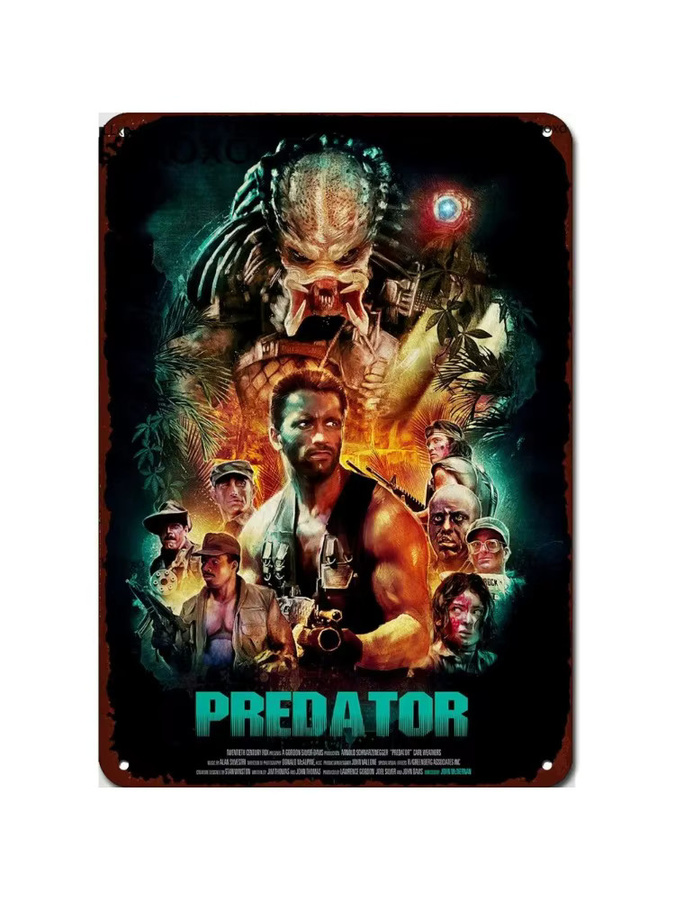 CIFBUY Predator Movie Series Vintage Retro Blechschild Metalldekor-Plakette im Portraitformat, Breite: 20 cm, Höhe: 20 cm - Bild 2