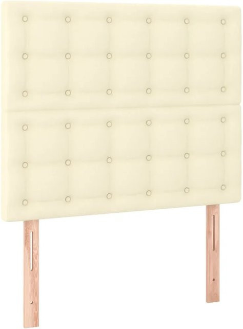 vidaXL LED Kopfteil in Creme aus Kunstleder mit integrierter Beleuchtung und USB-Anschluss, B/H: 100 x 128 cm - Bild 1