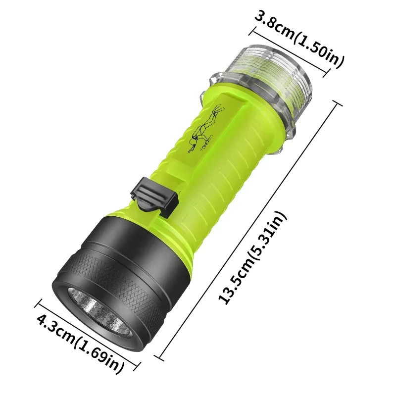 JIASHUAIXIN LED-Tauchlampe P50 in Schwarz für professionelles Nachttauchen und Tiefwasser, superhell und wasserdicht - Bild 2
