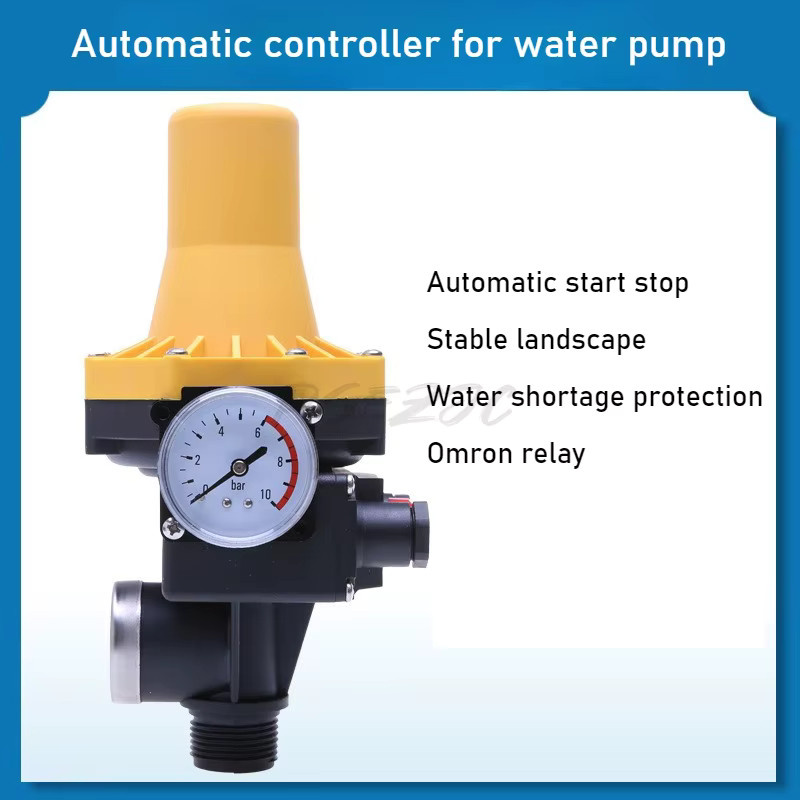 Automatischer Wasserpumpen-Druckregler mit Messgerät und Start-Stopp-Schutz bei Wassermangel in Gelb - Bild 4