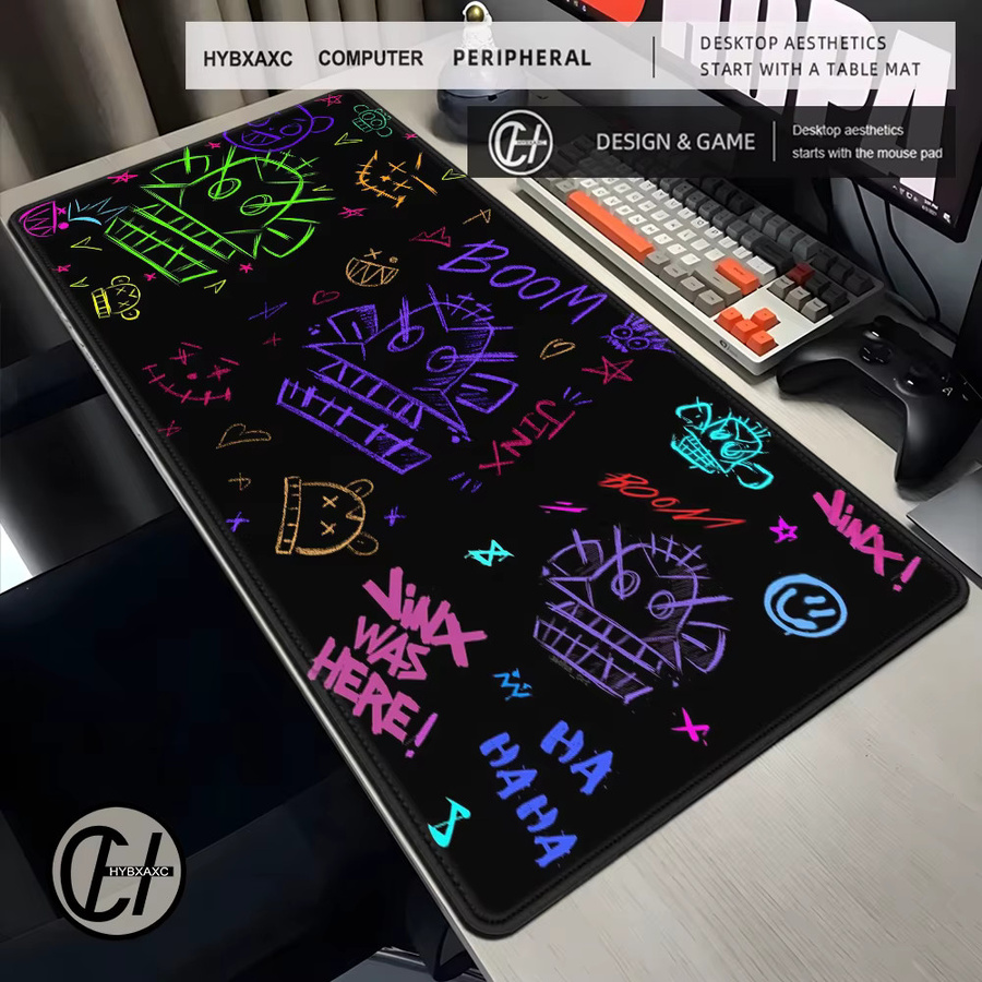 JINX VI Mauspad Anime Arcane Tastaturunterlage B/B: 90 x 40 cm, Multicolor - Bild 3