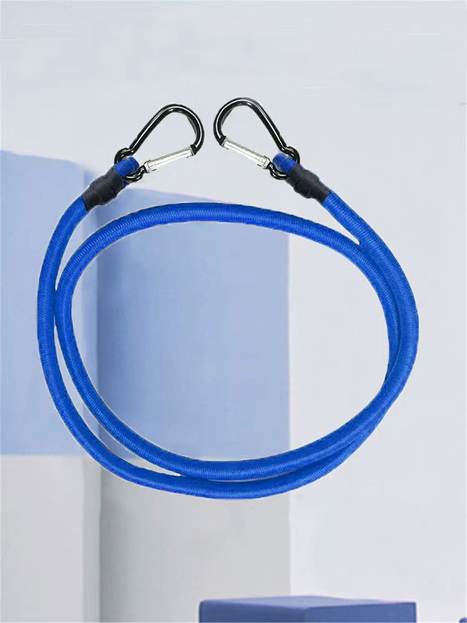 4 Stück elastische Latex-Seilriemen mit Hakenschnallen und Schnappringen in Blau von Vanaheimr - Bild 4