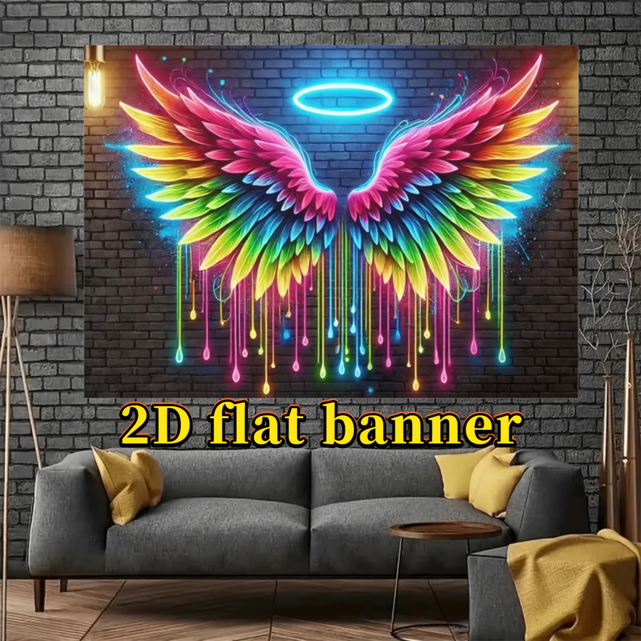 VIKAMA Wandteppich mit Engelsflügeln in Multicolour zur Wanddekoration, B/H: 40 x 60 cm - Bild 2