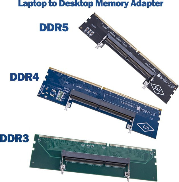 diymore Laptop-zu-Desktop-Speicheradapterkarte für DDR3 DDR4 DDR5 SO-DIMM zu DIMM RAM-Konverter - Bild 1