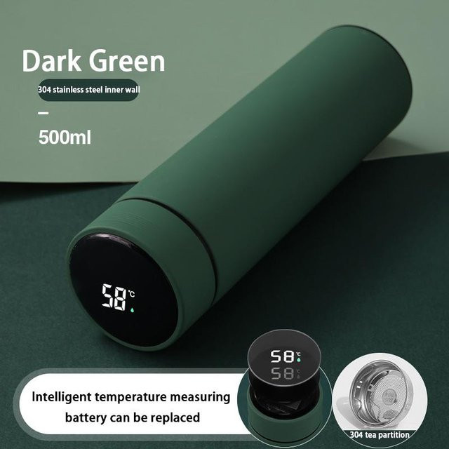 Smarte digitale Thermoskanne aus Edelstahl von Kitchen Goods-YULIN-002 in Grün, 500 ml - Bild 1