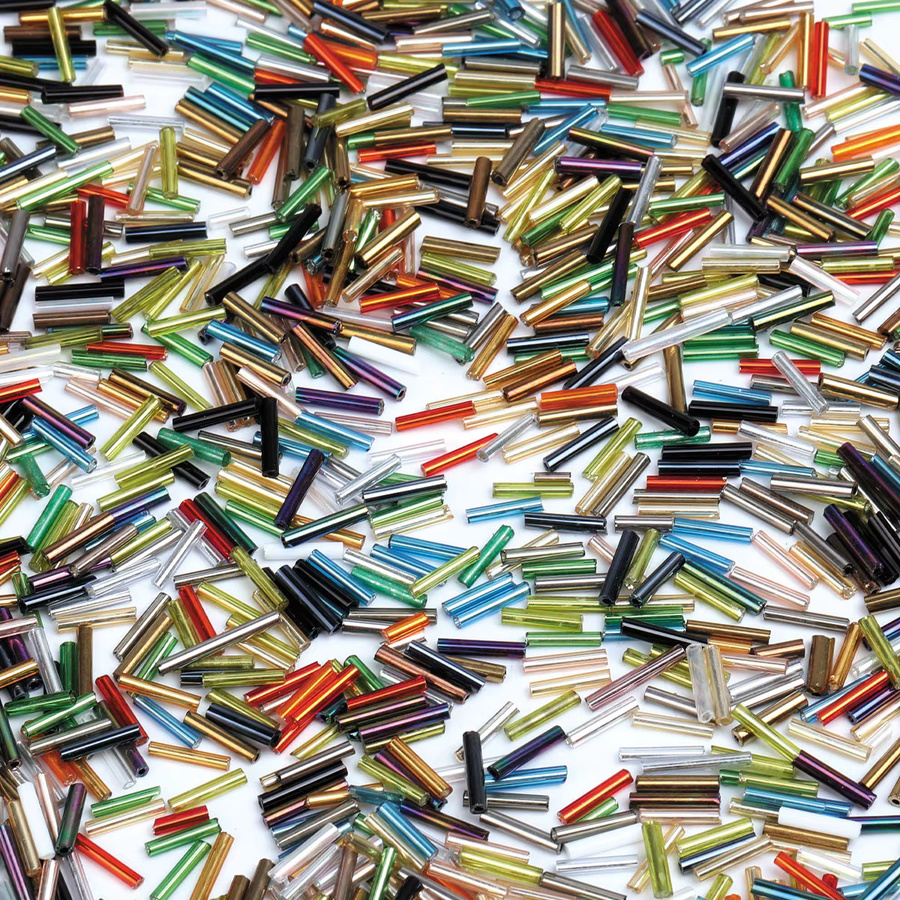 NASSBORO Glasperlen, silbrig, Röhrenperlen, 9 mm - Bild 2