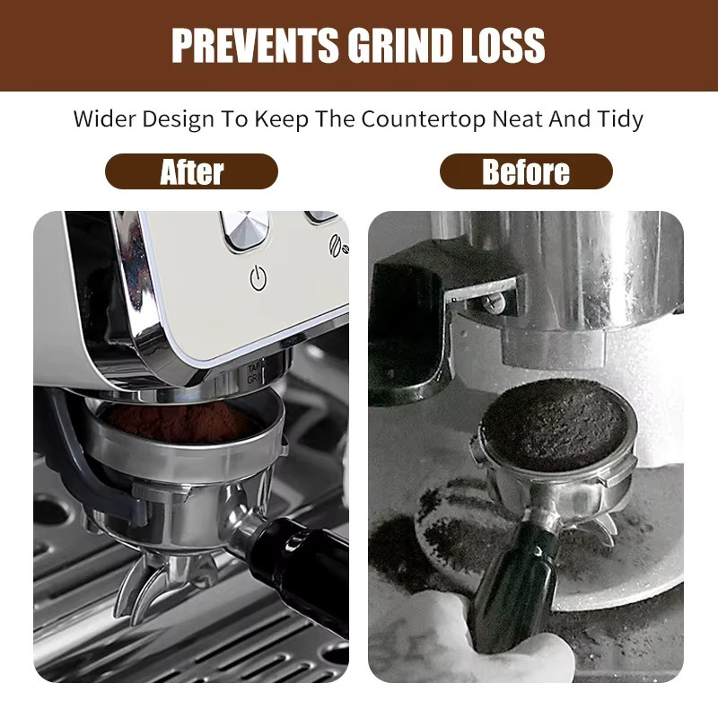 Magnetischer Espresso Dosierring aus Edelstahl in Silber für DeLonghi Siebträger, Durchmesser: 58 mm - Bild 3