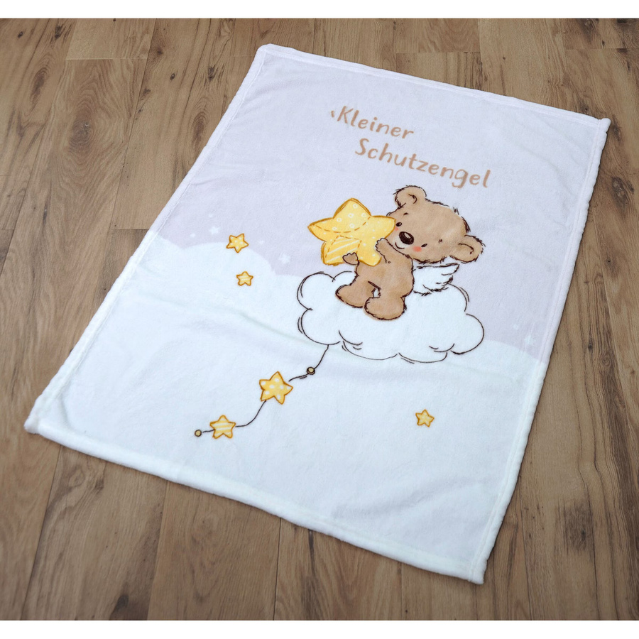 Herding Babydecke Kleiner Schutzengel aus Microfaserflausch in Weiss, B/B: 75 x 100 cm - Bild 2