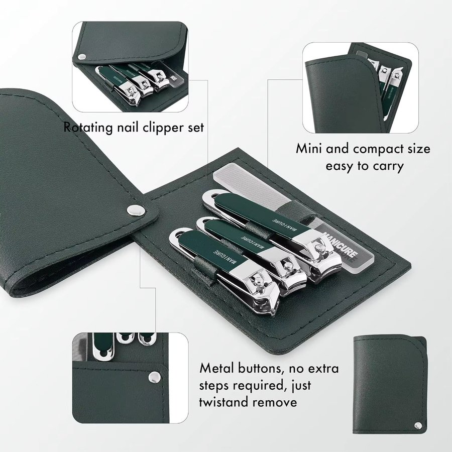 Maniküre-Set, 4-teilig, Edelstahl, glänzend, Unisex - Bild 4